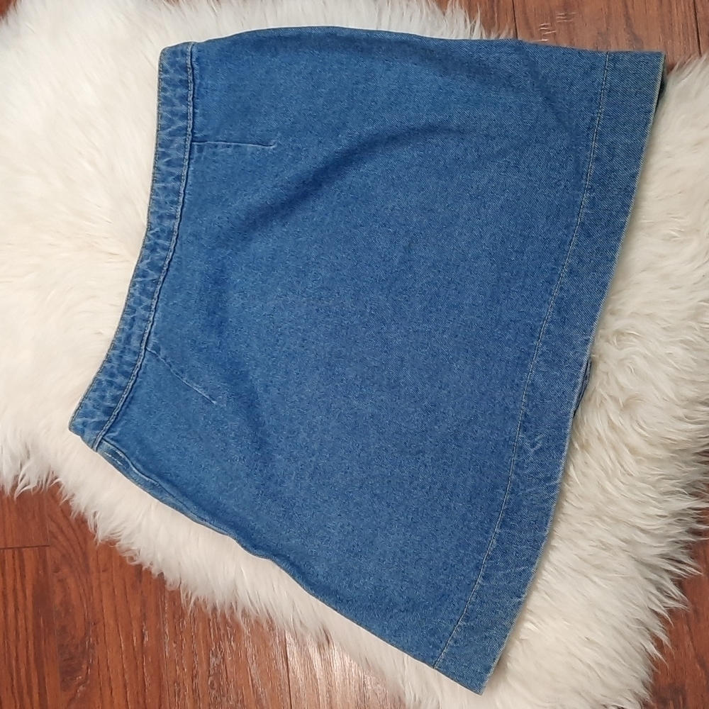 American Apparel Button Front Mini Jean Skirt - Picture 2 of 5
